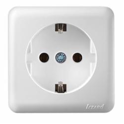 Розетка с заземлением Lezard Viola без шторок без крышки белый 751-0200-122B