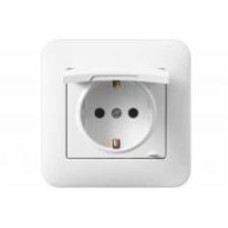 Розетка с крышкой с заземлением Hausmark Luno IP20 белый 709-0202-123B