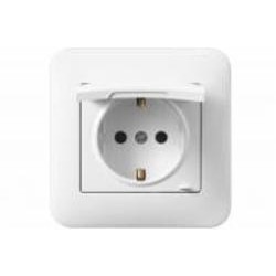 Розетка с крышкой с заземлением Hausmark Luno IP20 белый 709-0202-123B