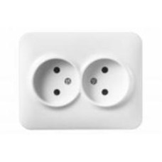 Розетка двойная без заземления Hausmark Luno IP20 белый 709-0202-128B