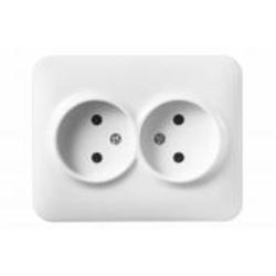 Розетка двойная без заземления Hausmark Luno IP20 белый 709-0202-128B