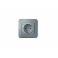 Розетка с заземлением Hausmark Luno IP20 серебро 709-4343-124B