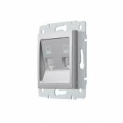 Механизм розетки компьютерная двойная двойная HausMark Stelo IP20 серебро 501-4388-141