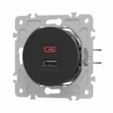 Механизм розетки USB + Type C HausMark Bela черный