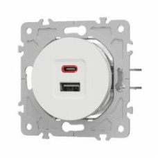 Механизм розетки USB + Type C HausMark Bela белый