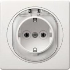 Розетка с заземлением Aling-Conel Eon без шторок с крышкой белый E633.0
