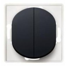 Выключатель двухклавишный Aling-Conel Eon без подсветки черный E606.E