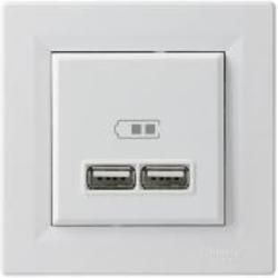 Розетка USB двойная Schneider Electric Asfora IP20 белый EPH2700221