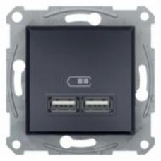 Розетка USB Schneider Electric Asfora IP20 антрацит EPH2700271