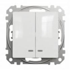 Выключатель двухклавишный Schneider Electric Sedna Design с подсветкой белый SDD111105L Коллекция Sedna Design Коллекция Sedna Elements Sedna Elements Имитация стекла. Sedna Elements Имитация камня. Sedna Elements Имитация металла. Sedna Elements Имитация