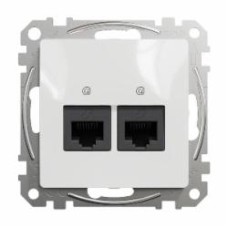 Розетка компьютерная двойная без заземления Schneider Electric Sedna Design RJ45 категория 5E UTP белый SDD111452 Коллекция Sedna Design Коллекция Sedna Elements Sedna Elements Имитация стекла. Sedna Elements Имитация камня. Sedna Elements Имитация металл