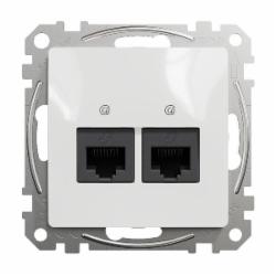 Розетка компьютерная двойная без заземления Schneider Electric Sedna Design RJ45 категория 5E UTP белый SDD111452 Коллекция Sedna Design Коллекция Sedna Elements Sedna Elements Имитация стекла. Sedna Elements Имитация камня. Sedna Elements Имитация металл