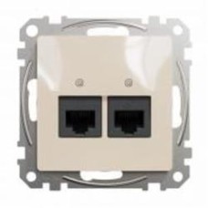 Розетка компьютерная двойная без заземления Schneider Electric Sedna Design RJ45 категория 5E UTP бежевый SDD112452 Коллекция Sedna Design Коллекция Sedna Elements Sedna Elements Имитация стекла. Sedna Elements Имитация камня. Sedna Elements Имитация мета