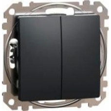 Переключатель двухклавишный Schneider Electric Sedna Design без подсветки черный SDD114105 Коллекция Sedna Design Коллекция Sedna Elements Sedna Elements Имитация стекла. Sedna Elements Имитация камня. Sedna Elements Имитация металла. Sedna Elements Имита