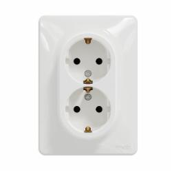 Розетка силовая двойная с заземлением Schneider Electric Sedna Design со шторками без крышки белый SDD311221 Коллекция Sedna Design Коллекция Sedna Elements Sedna Elements Имитация стекла. Sedna Elements Имитация камня. Sedna Elements Имитация металла. Se