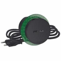 Розетка USB двойная с блоком питания Schneider Electric Unica New тип А + тип С без крышки антрацит INS44009