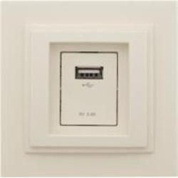 Розетка USB с заземлением Mono Despina без шторок без крышки крем 102-170005-177