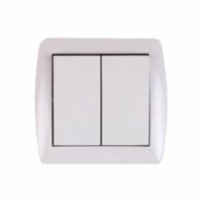Выключатель двухклавишный ElectroHоuse Accura без подсветки белый EH-2141
