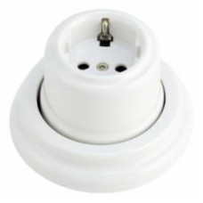Розетка бытовая із заземленням Electraline IP20 белый 70305
