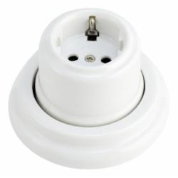 Розетка бытовая із заземленням Electraline IP20 белый 70305