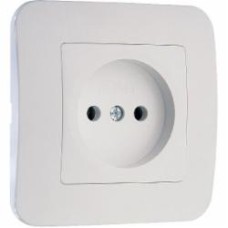 Розетка без заземления Makel Lillium Natural белый 55022