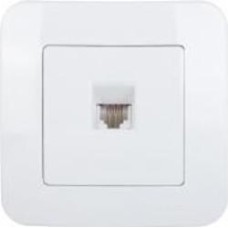 Розетка телефонная Makel Lillium Natural TF RG-11 белый 55014