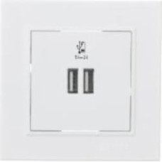 Розетка USB двойная Makel Karea белая без шторок без крышки белый