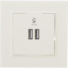 Розетка USB двойная Makel Karea слоновая кость без шторок без крышки слоновая кость