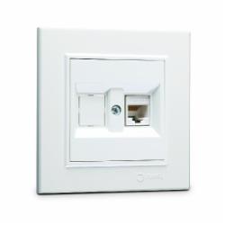 Розетка компьютерная двойная Makel Karea PC RG-45 САТ 5e белый 56001035