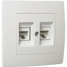 Розетка компьютерная двойная Makel Lillium Natural Kare белый 32001036 Розетка компьютерная двойная Makel Lillium Natural Kare белый 32001036