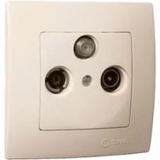 Розетка TV+R+SAT оконечная Makel Lillium Natural Kare кремовый 32010134
