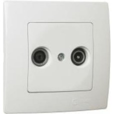 Розетка TV+SAT проходная Makel Lillium Natural Kare белый 32001083