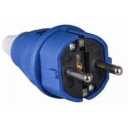 Вилка переносная Аско-Укрем ВП 16А/2 (220В) 2Р+РЕ (012) синий A0080010012