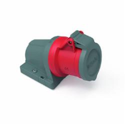 Розетка наружной установки с заземлением Bals Elektrotechnik 32А 4P 400V 6H IQ QC W-DO IP44 серый с красным 110658
