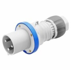 Вилка переносная із заземленням Gewiss IP44 2P+E 63A 230V 6H серый с синим GW61016H
