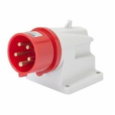 Вилка стационарная із заземленням Gewiss IP44 3P+N+E 32A 400V 6H серый с красным GW60420
