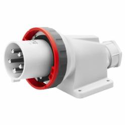 Вилка стационарная із заземленням Gewiss IP67 3P+N+E 125A 400V 6H серый с красным GW60461