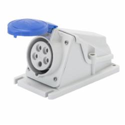 Розетка із заземленням Gewiss IP44 2P+E 16A 230V 6H серый с синим GW62477