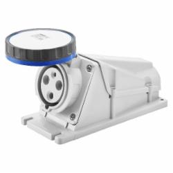 Розетка із заземленням Gewiss IP67 2P+E 63A 230V 6H серый с синим GW63522