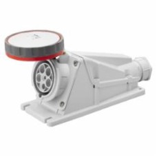 Розетка із заземленням Gewiss IP67 3P+E 63A 400V 6H серый с красным GW63526