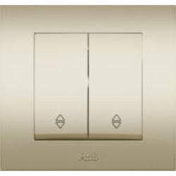 Выключатель проходной двухклавишный ABB Cosmo без подсветки титан 619-011400-211