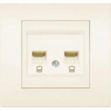 Розетка компьютерная двойная ABB Cosmo RJ45 cat 6 кремовый 619-010300-248 Розетка компьютерная двойная ABB Cosmo RJ45 cat 6 кремовый 619-010300-248