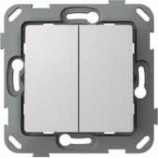 Выключатель двухклавишный Plank Electrotechnic Classic/Nordic без подсветки белый PLK0121031