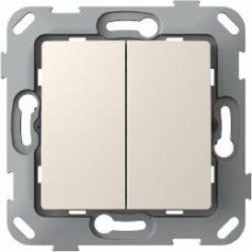 Выключатель двухклавишный Plank Electrotechnic Classic/Nordic без подсветки слоновая кость PLK0121131