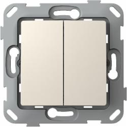 Выключатель двухклавишный Plank Electrotechnic Classic/Nordic без подсветки слоновая кость PLK0121131