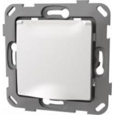 Розетка с заземлением Plank Electrotechnic Classic/Nordic со шторками с крышкой белый PLK0551031