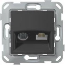 Розетка TV+RJ45 оконечная двойная Plank Electrotechnic Classic/Nordic антрацит PLK0911241