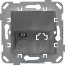 Розетка TV оконечная Plank Electrotechnic Classic/Nordic антимикробная базальт PLK0810731