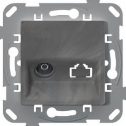 Розетка TV оконечная Plank Electrotechnic Classic/Nordic антимикробная базальт PLK0810731