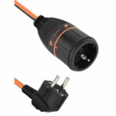 Удлинитель Electraline 3x1,5 с заземлением 1 гн. черный с оранжевым 20 м 1731
